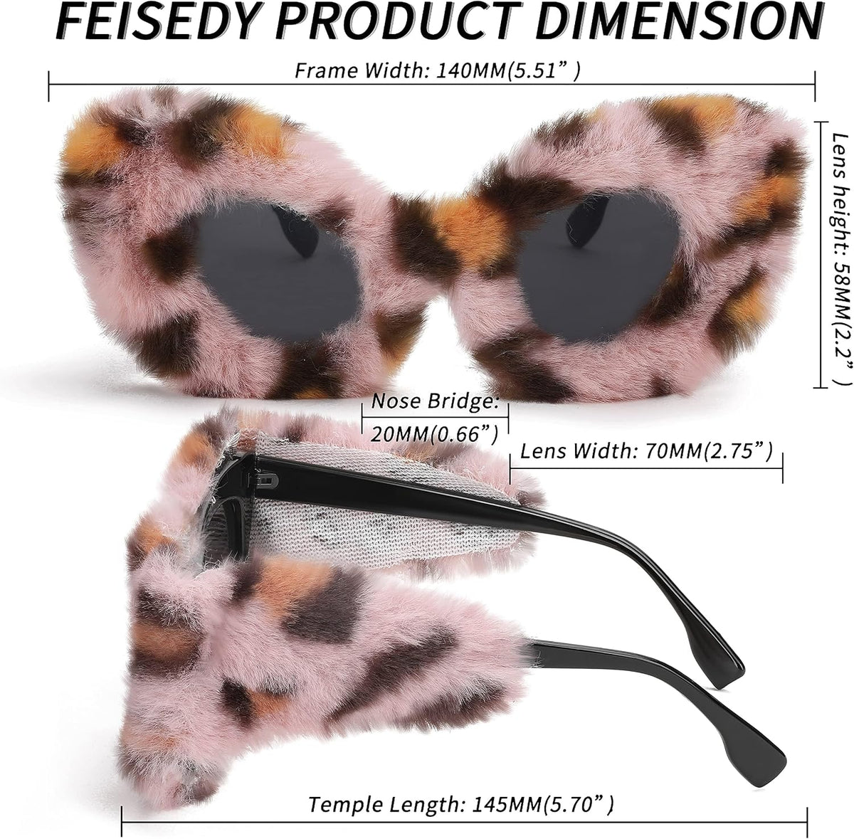 ÉÌƷͼƬ 41 | B09PN9V5N6 | FEISEDY Sunglasses Women Plush Fuzzy Soft Velvet Party Masquerade B2877