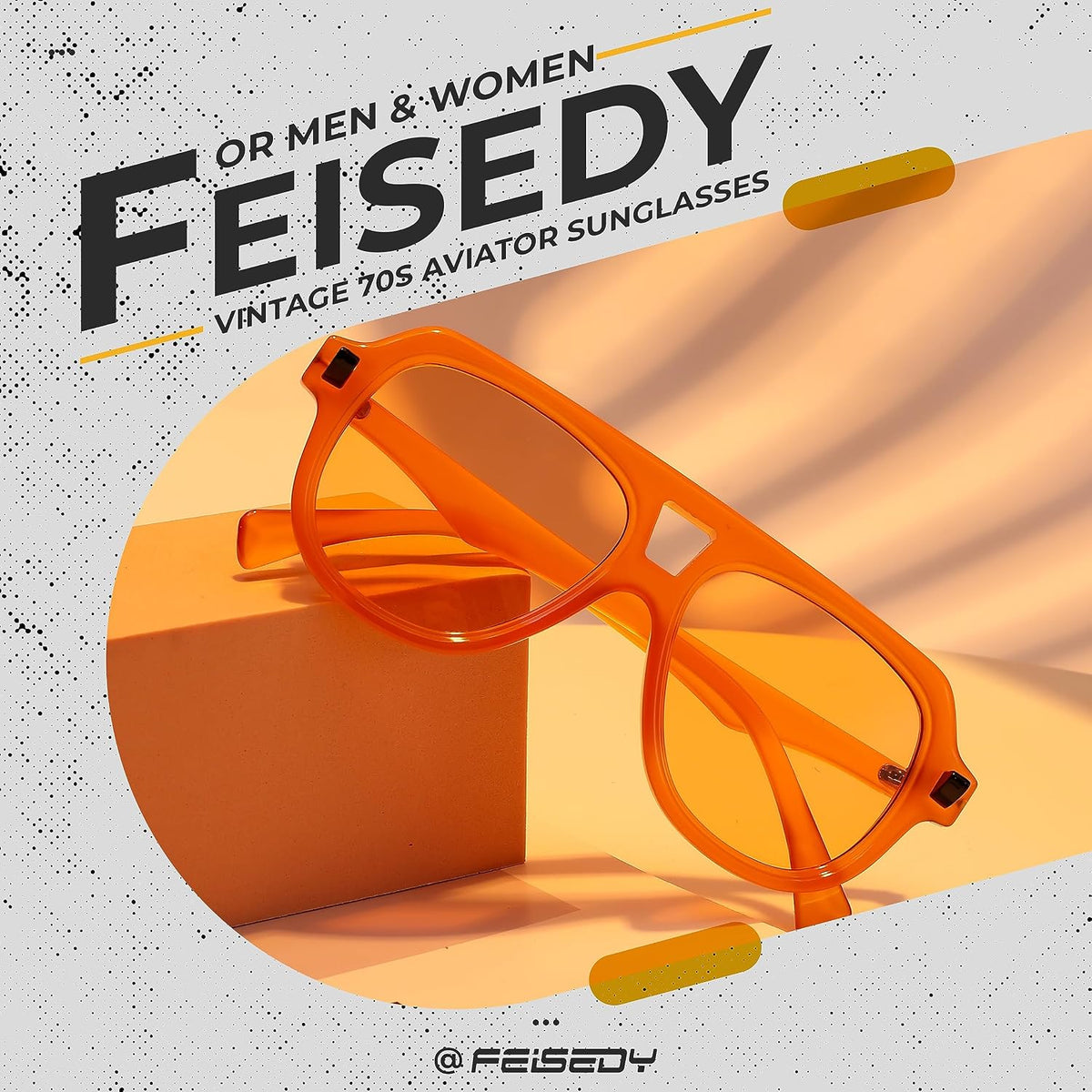 ÉÌƷͼƬ 21 | B0CDGNN3ZN | FEISEDY Vintage 70s Aviator Sunglasses Men Women Classic Retro Trendy Large Frame UV400 Sun Glasses B0030