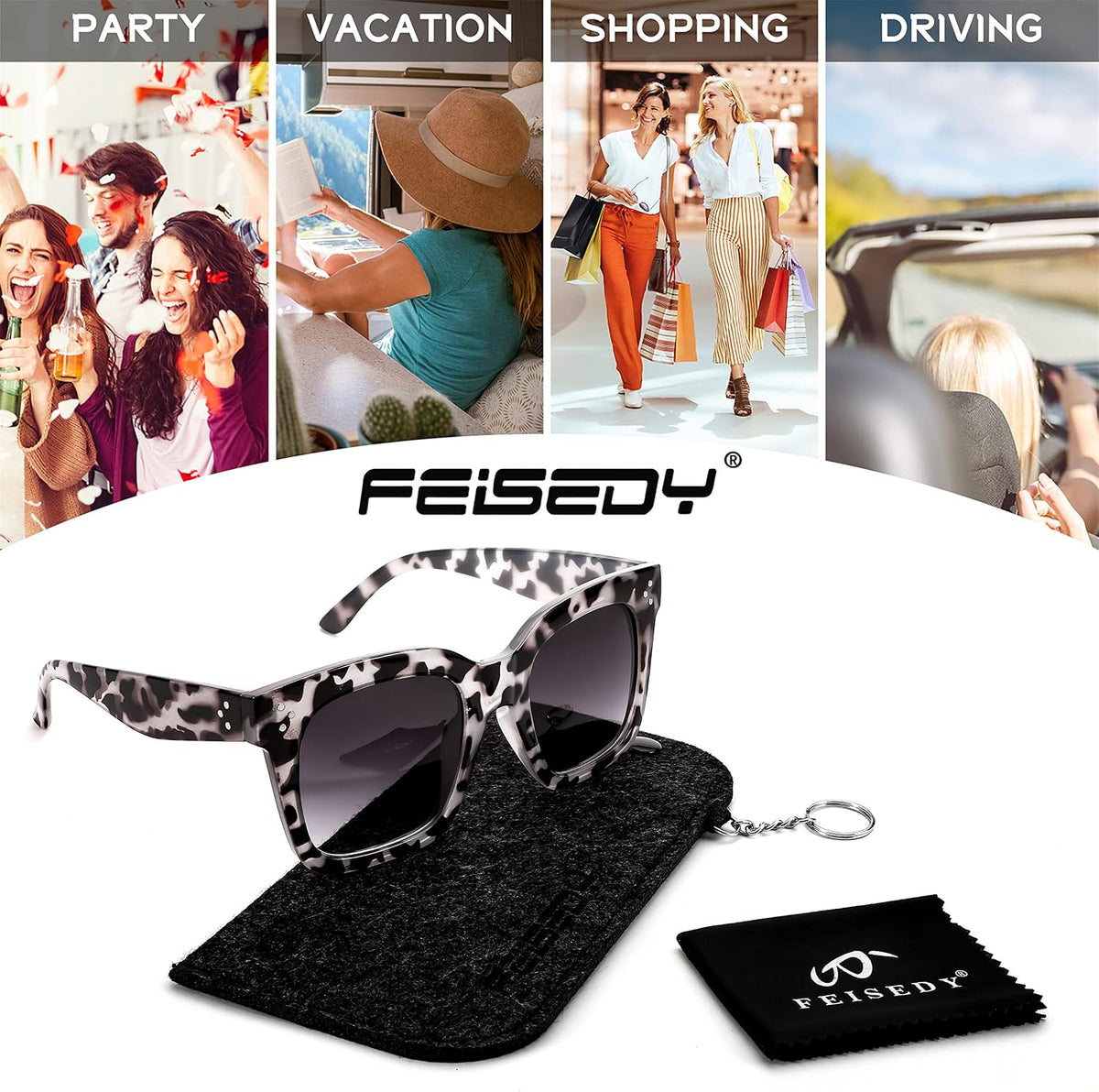 ÉÌƷͼƬ 40 | B07Q31N6CH | FEISEDY Vintage Butterfly Sunglasses Designer Luxury Sun Glasses B2486