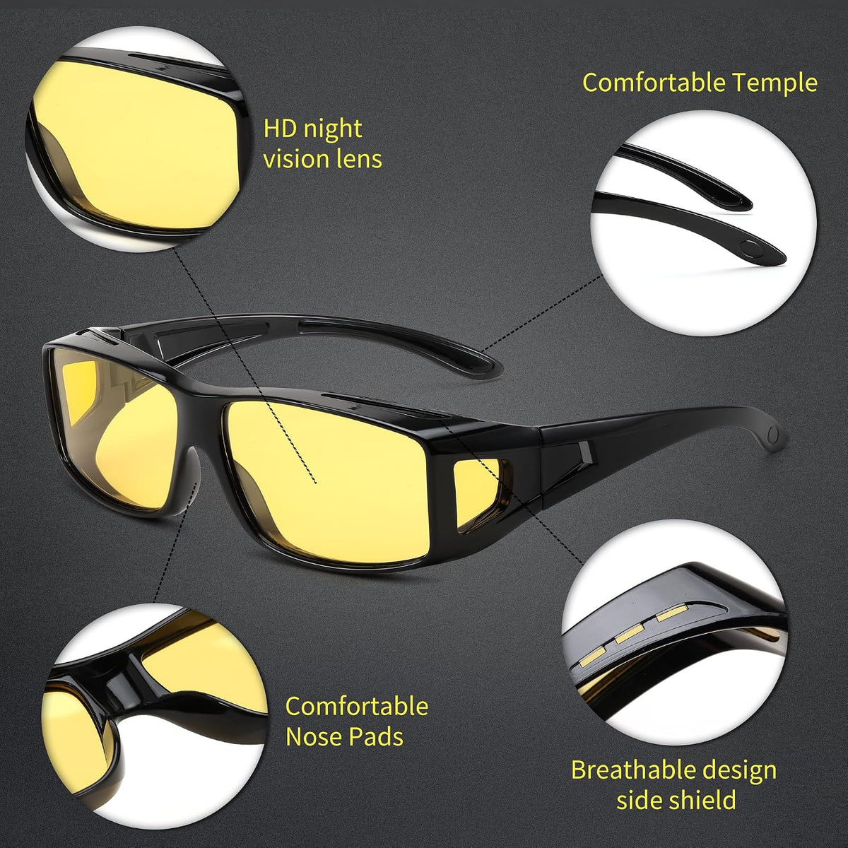 ÉÌƷͼƬ 98 | B089YRDYMP | FEISEDY Polarized Fit Over Glasses Sunglasses Men Women Wrap Around B2593