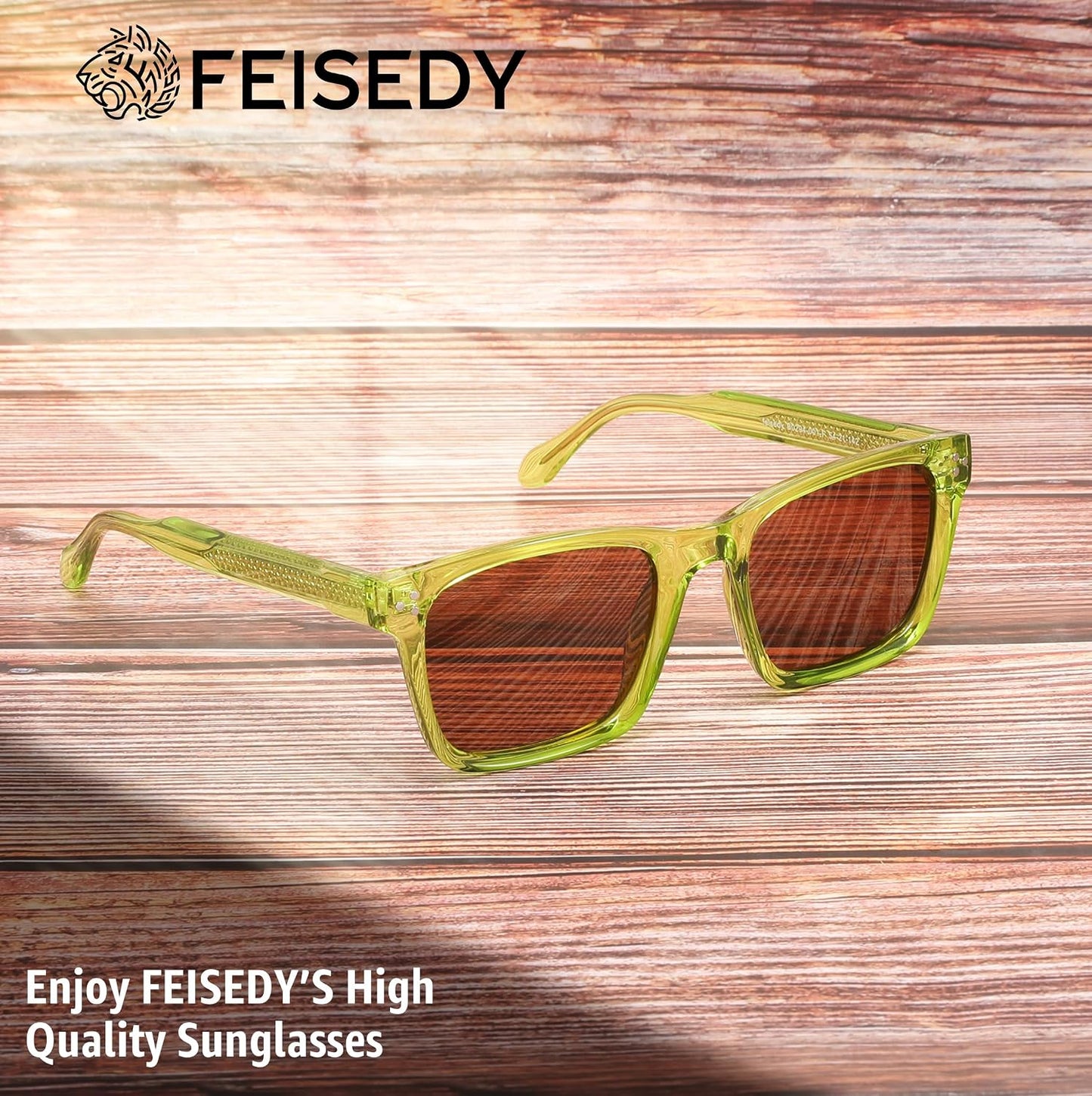 商品图片 19 | B0FHD6DJB5 | FEISEDY Trendy Square Polarized Sunglasses For Men Women Thick Frame B0294