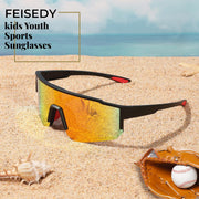 ÉÌƷͼƬ 26 | B0D95W5582 | FEISEDY Kids Sunglasses Youth Baseball Polarized Sunglasses Sports Lightweight TR90 Frame Boys Girls Cycling B0213
