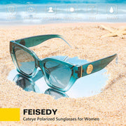ÉÌƷͼƬ 33 | B0F8N6T6HM | FEISEDY Women's Polarized Cat Eye Sunglasses - UV400 Protection, Trendy Design for Driving & Daily Wear B0299