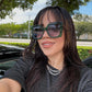 商品图片 15 | B08HVPGJW5 | FEISEDY Sunglasses Womens Trendy, Oversized Square Shades, Pearl Inlay Cat Eye Frame UV400 Protection B2625