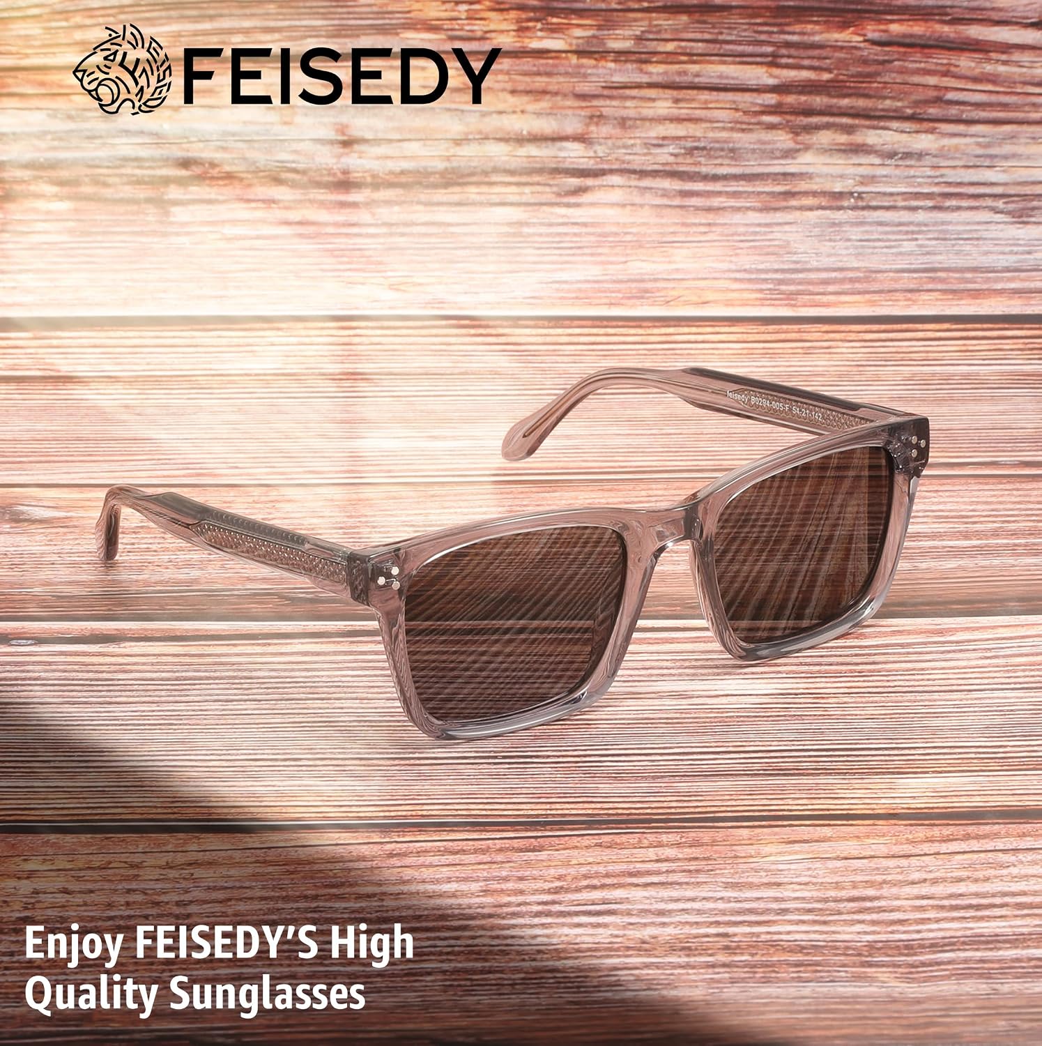 商品图片 13 | B0FHD6DJB5 | FEISEDY Trendy Square Polarized Sunglasses For Men Women Thick Frame B0294