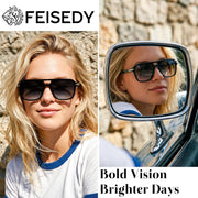 ÉÌƷͼƬ 2 | B0H1W78PMP | FEISEDY Retro Square Aviator Sunglasses Women Men 70s Trendy B0434