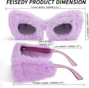 ÉÌƷͼƬ 37 | B09PN9V5N6 | FEISEDY Sunglasses Women Plush Fuzzy Soft Velvet Party Masquerade B2877