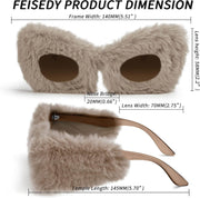 ÉÌƷͼƬ 73 | B09PN9V5N6 | FEISEDY Sunglasses Women Plush Fuzzy Soft Velvet Party Masquerade B2877
