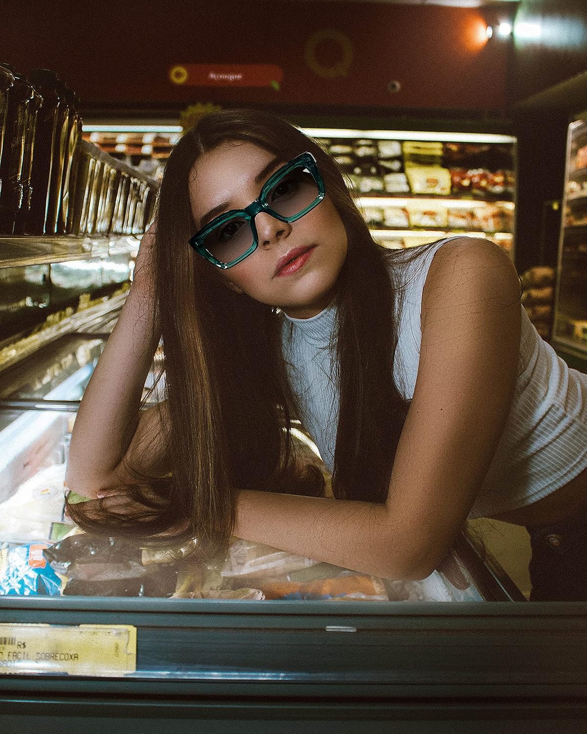 ÉÌƷͼƬ 11 | B07MNGNLNT | FEISEDY Classic Women Sunglasses Fashion Thick Square Sun Glasses B2471