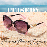 ÉÌƷͼƬ 57 | B0BJ71VZCB | FEISEDY Women's Fashion Sunglasses, Oversized Square Frame with Pearl Sparkling, Polarized UV Protection B2821