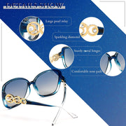 ÉÌƷͼƬ 21 | B0BJ71VZCB | FEISEDY Women's Fashion Sunglasses, Oversized Square Frame with Pearl Sparkling, Polarized UV Protection B2821
