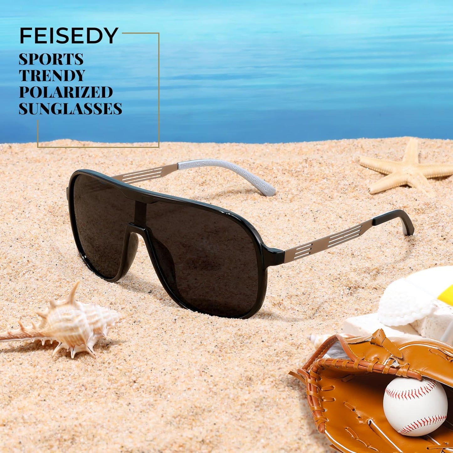 商品图片 14 | B0DSV55WLM | FEISEDY Polarized Sunglasses Men Women Mirrored One Piece Lens B0277