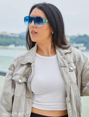 ÉÌƷͼƬ 60 | B09L4V27YS | FEISEDY Square Oversized Sunglasses for Men Women Flat Top B2765