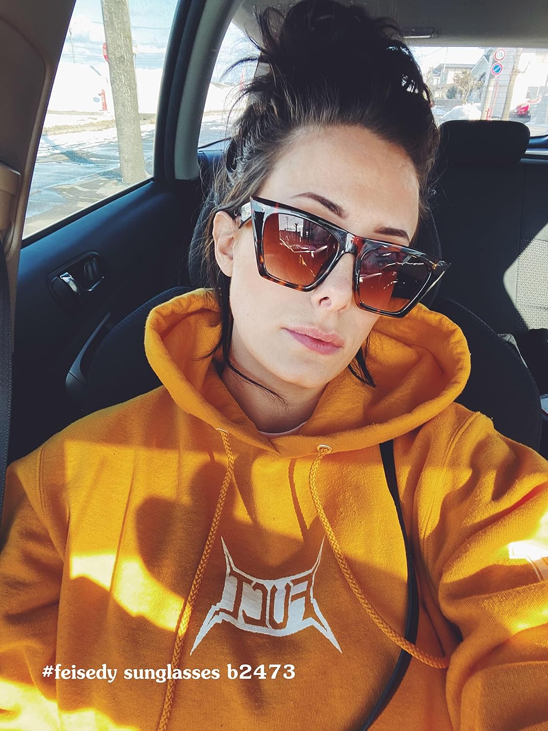 商品图片 115 | B0C5378735 | FEISEDY Vintage Square Cat Eye Sunglasses Women Trendy Cateye Sunglasses B2473