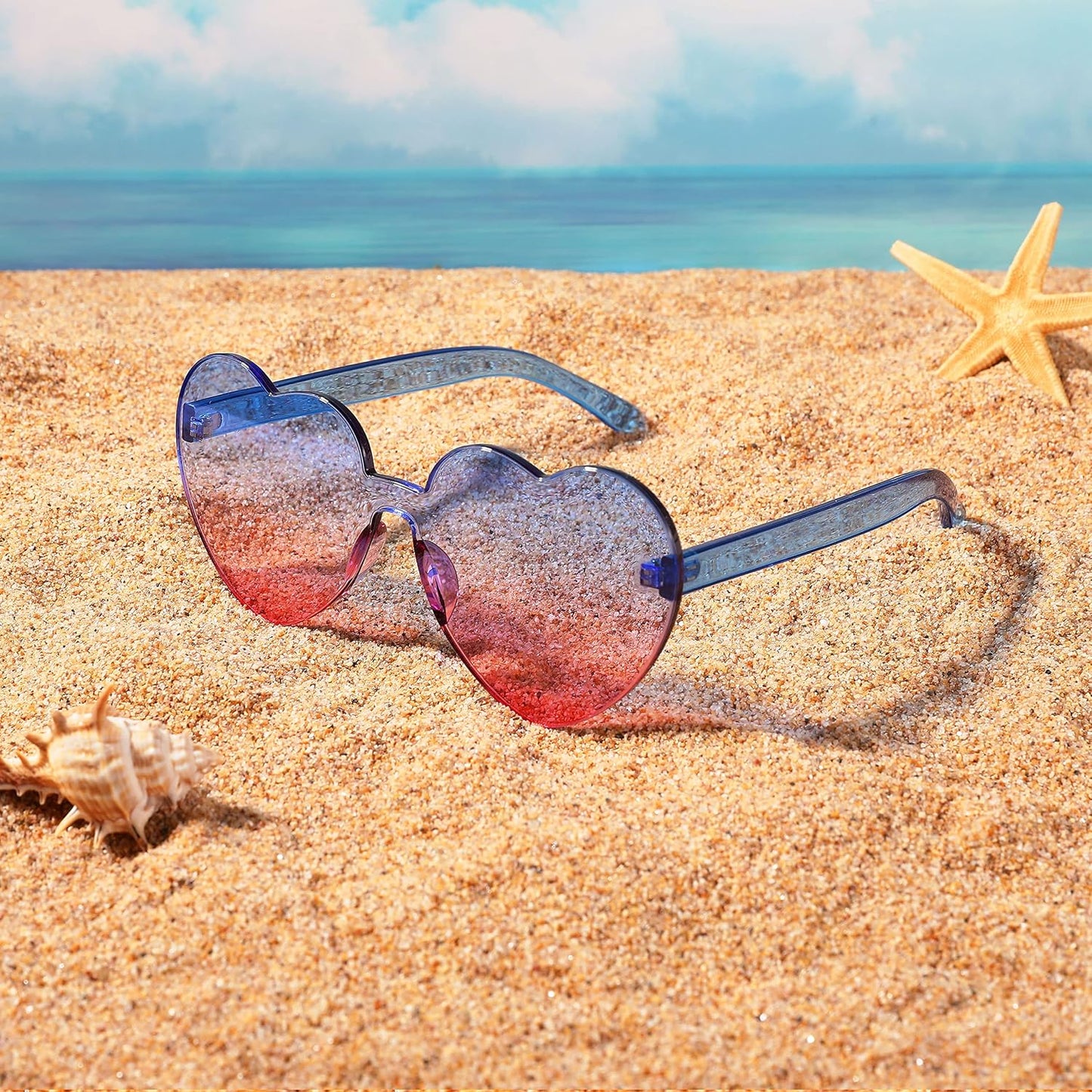 商品图片 16 | B07BLKHDRH | FEISEDY Thick Heart Sunglasses Rimless Heart Shaped Sun Glasses Women Fashion Love Glasses B2419