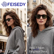 ÉÌƷͼƬ 30 | B0GSYML7HF | FEISEDY Retro Oval Cat Eye Sunglasses for Women Men B0411
