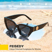 ÉÌƷͼƬ 7 | B0F8N6T6HM | FEISEDY Women's Polarized Cat Eye Sunglasses - UV400 Protection, Trendy Design for Driving & Daily Wear B0299