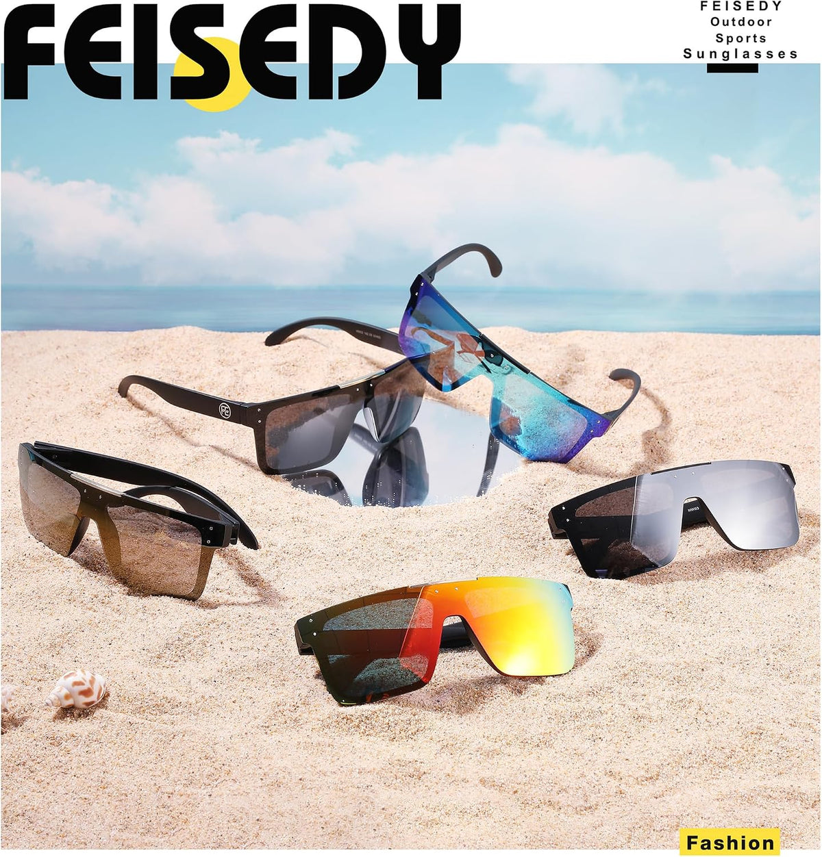 ÉÌƷͼƬ 54 | B0BZ4J86KV | FEISEDY Polarized Sunglasses for Men, Z87 Oversized Square Flat Top B2990