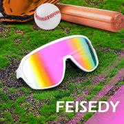 ÉÌƷͼƬ 5 | B0D5D4T92Q | FEISEDY Sports Sunglasses for Men and Women,Oversized One Piece Reflective Lens Cycling Sunglasses B0178