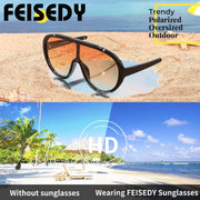 ÉÌƷͼƬ 14 | B085PPHWTZ | FEISEDY Retro Oversized Sunglasses Women Men One Piece Frame B2580