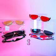 ÉÌƷͼƬ 6 | B0BKQFVBKQ | FEISEDY Women Crystal Cateye Sunglasses Half Frame Sparkling Trendy Retro Clout Goggles B2975