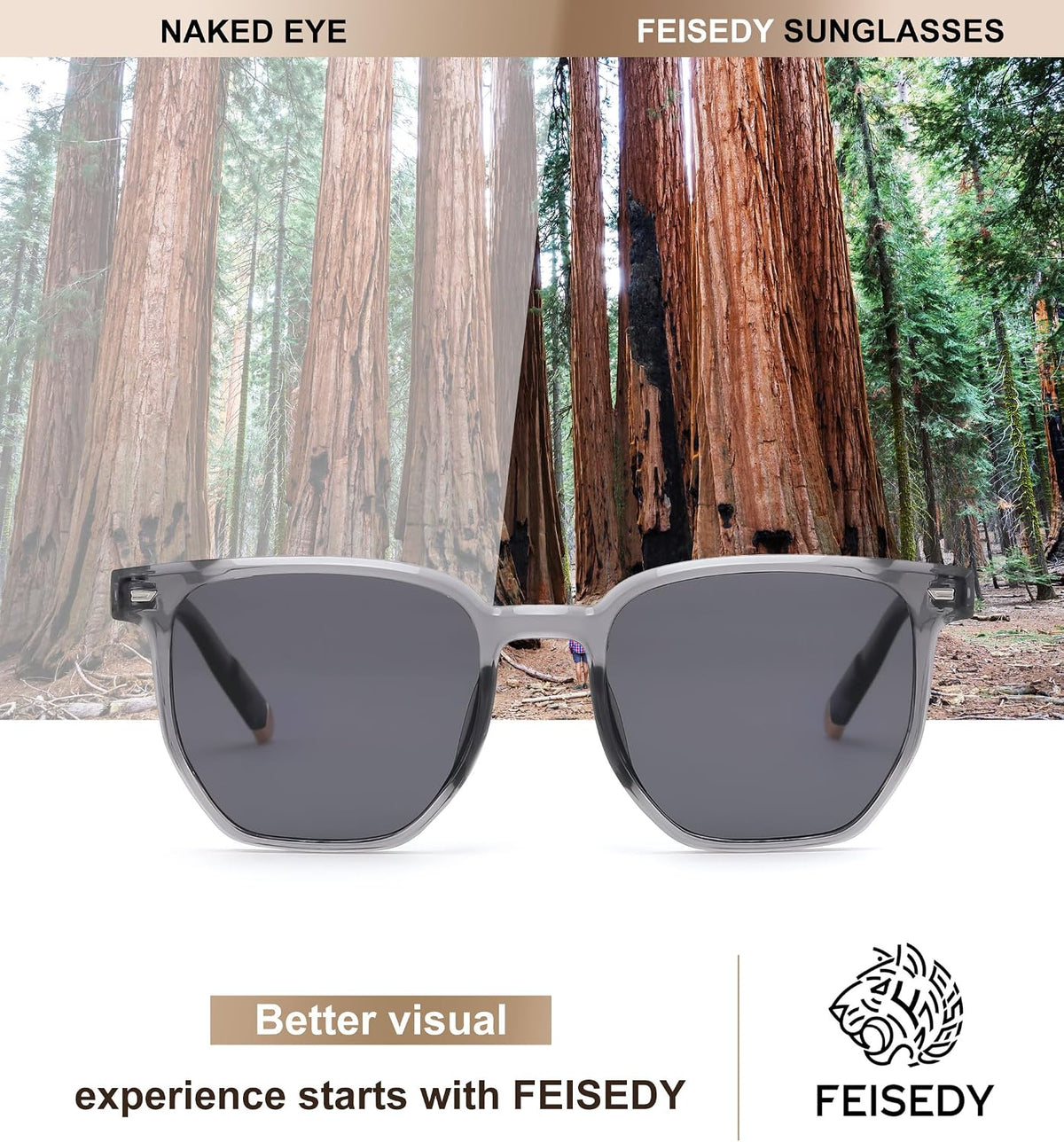 ÉÌƷͼƬ 41 | B0F58QMH7Q | FEISEDY Retro Square Sunglasses Women Men Trendy Rectangle Shades Vintage Sun Glasses B0274