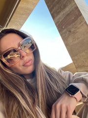 ÉÌƷͼƬ 2 | B08HVPGJW5 | FEISEDY Sunglasses Womens Trendy, Oversized Square Shades, Pearl Inlay Cat Eye Frame UV400 Protection B2625