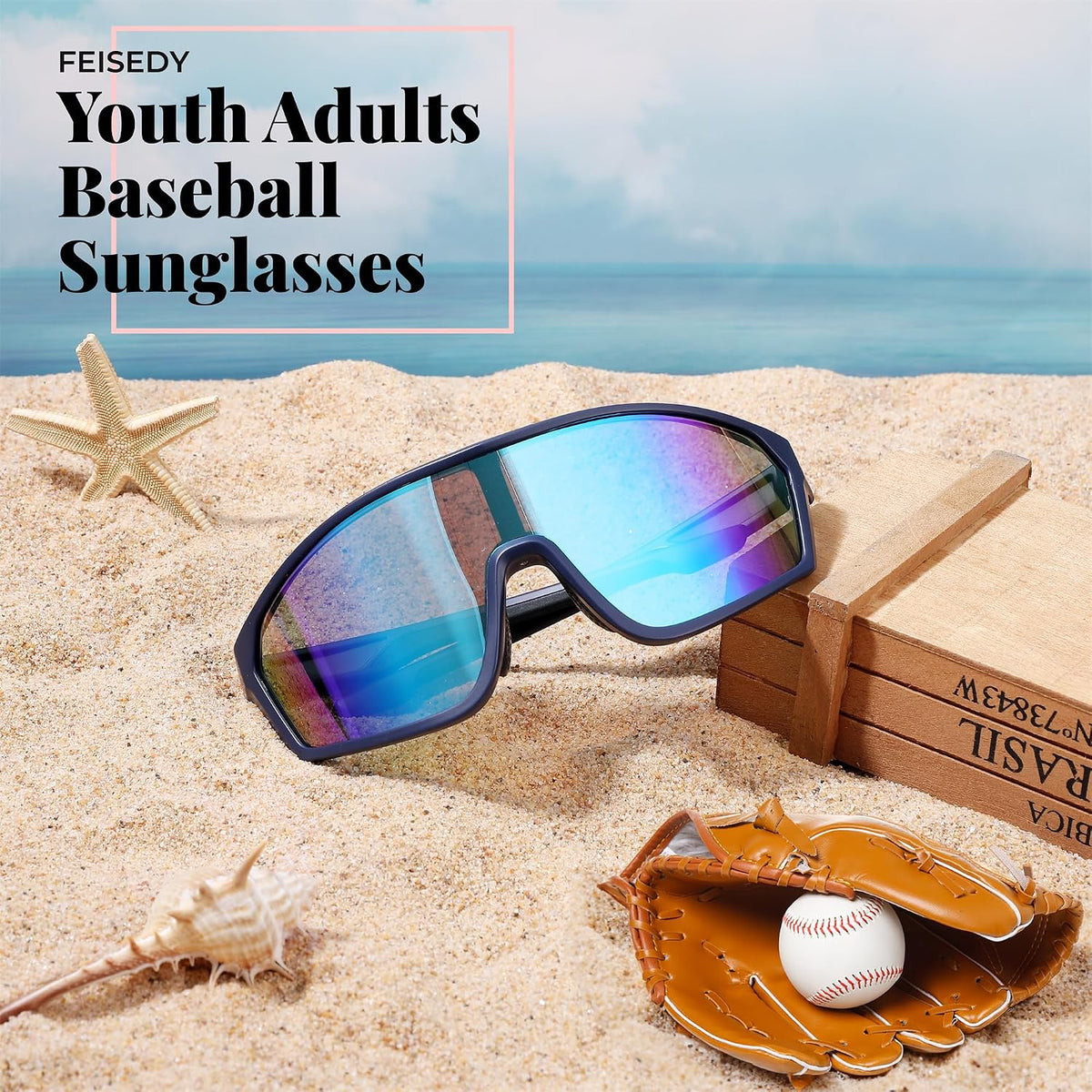 ÉÌƷͼƬ 6 | B0CNSHHV4H | FEISEDY Cycling Sunglasses Men Women, UV400 Protection for Baseball Cycling Sun Glasses Youth 8-12 B0085