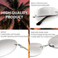 商品图片 12 | B0BZPBKFF1 | FEISEDY Trendy Rimless Oval Sunglasses for Women Men Retro 90s Eyewear Frame Y2K Glasses B2393