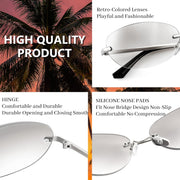ÉÌƷͼƬ 12 | B0BZPBKFF1 | FEISEDY Trendy Rimless Oval Sunglasses for Women Men Retro 90s Eyewear Frame Y2K Glasses B2393
