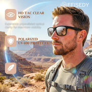 ÉÌƷͼƬ 9 | B0H1W4CQTC | FEISEDY Square Polarized Sunglasses for Men Women Lightweight B0441