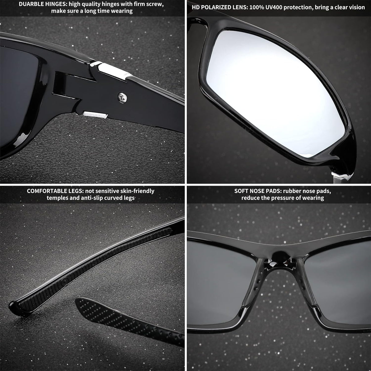 ÉÌƷͼƬ 47 | B09CT4VMCM | FEISEDY Classic Men Polarized Sports Sunglasses Night Driving Yellow Lenses Cycling Fishing Driving Glasses B2674
