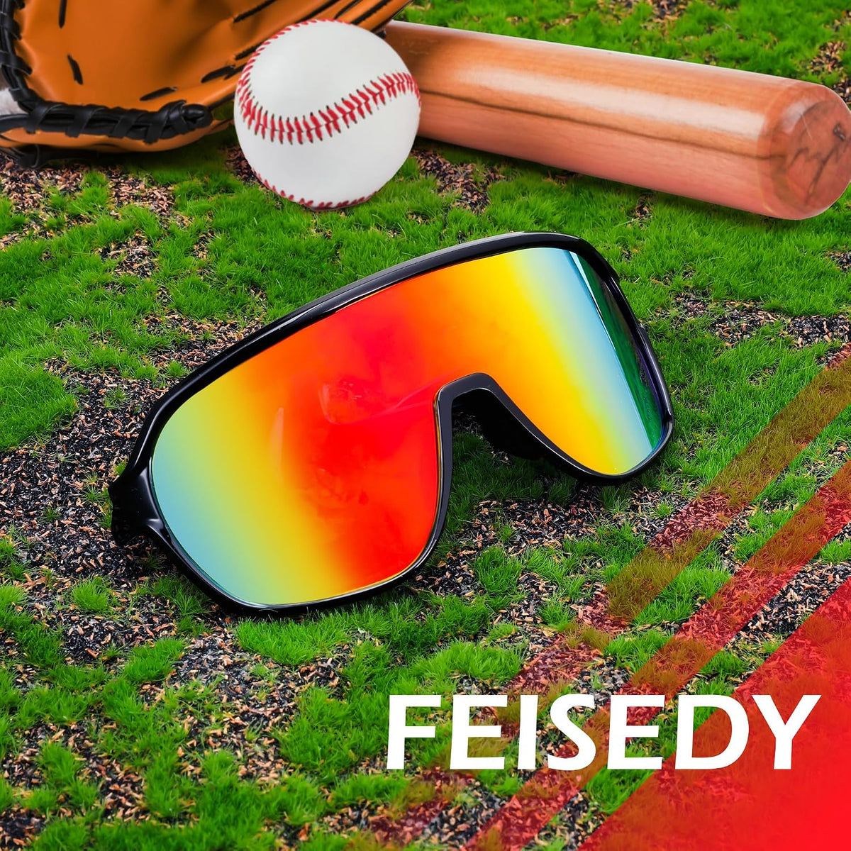 ÉÌƷͼƬ 12 | B0D5D4T92Q | FEISEDY Sports Sunglasses for Men and Women,Oversized One Piece Reflective Lens Cycling Sunglasses B0178