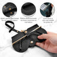 商品图片 5 | B0CFPPR4K1 | FEISEDY 2Pack Soft Leather Sunglass Bag, Portable Holder Eyeglasses Case | Lightweight Portable Design, With Button Clip Wrist Strap for Travel Daily Use B0049