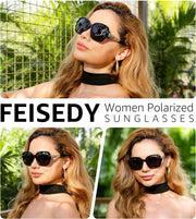 ÉÌƷͼƬ 62 | B079GSTW1D | FEISEDY Polarized Women Square Sunglasses Sparkling Composite Shiny Frame B2289