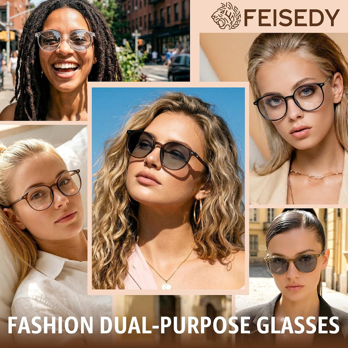 ÉÌƷͼƬ 37 | B0GT2R9GP7 | FEISEDY Photochromic Blue Light Blocking Glasses Fashion Women Men B1238