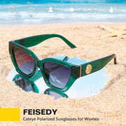 ÉÌƷͼƬ 20 | B0F8N6T6HM | FEISEDY Women's Polarized Cat Eye Sunglasses - UV400 Protection, Trendy Design for Driving & Daily Wear B0299