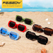 ÉÌƷͼƬ 7 | B0CNPQGQRW | FEISEDY Retro Rectangle Sunglasses for Women Men Classic Square Rhinestone Frame Sun Glasses Polygon Designer UV400 B0047