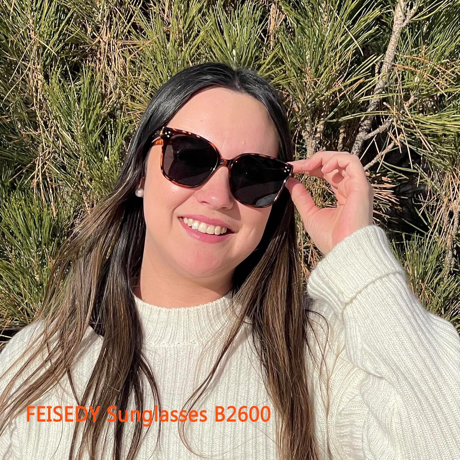 商品图片 62 | B0871BKMTN | FEISEDY Oversized Polarized Sunglasses - UV400 Protection, Square Fashion Sun Glasses for Outdoor & Daily B2600