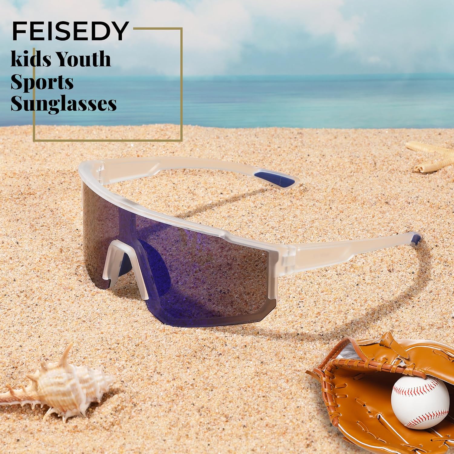 商品图片 19 | B0D95W5582 | FEISEDY Kids Sunglasses Youth Baseball Polarized Sunglasses Sports Lightweight TR90 Frame Boys Girls Cycling B0213
