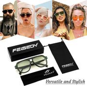 ÉÌƷͼƬ 6 | B0CDGNN3ZN | FEISEDY Vintage 70s Aviator Sunglasses Men Women Classic Retro Trendy Large Frame UV400 Sun Glasses B0030