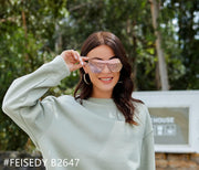 ÉÌƷͼƬ 5 | B08DY1CW9T | FEISEDY Mirrored Rimless Sunglasses One Piece Lens Reflective Sunglasses for Women Men B2647