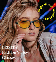 ÉÌƷͼƬ 32 | B081YY5RM3 | FEISEDY Classic Womens Night Glasses Driving Anti Glare Wrap Around Yellow Sunglasses B2548