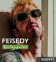 ÉÌƷͼƬ 15 | B0CNPQGQRW | FEISEDY Retro Rectangle Sunglasses for Women Men Classic Square Rhinestone Frame Sun Glasses Polygon Designer UV400 B0047