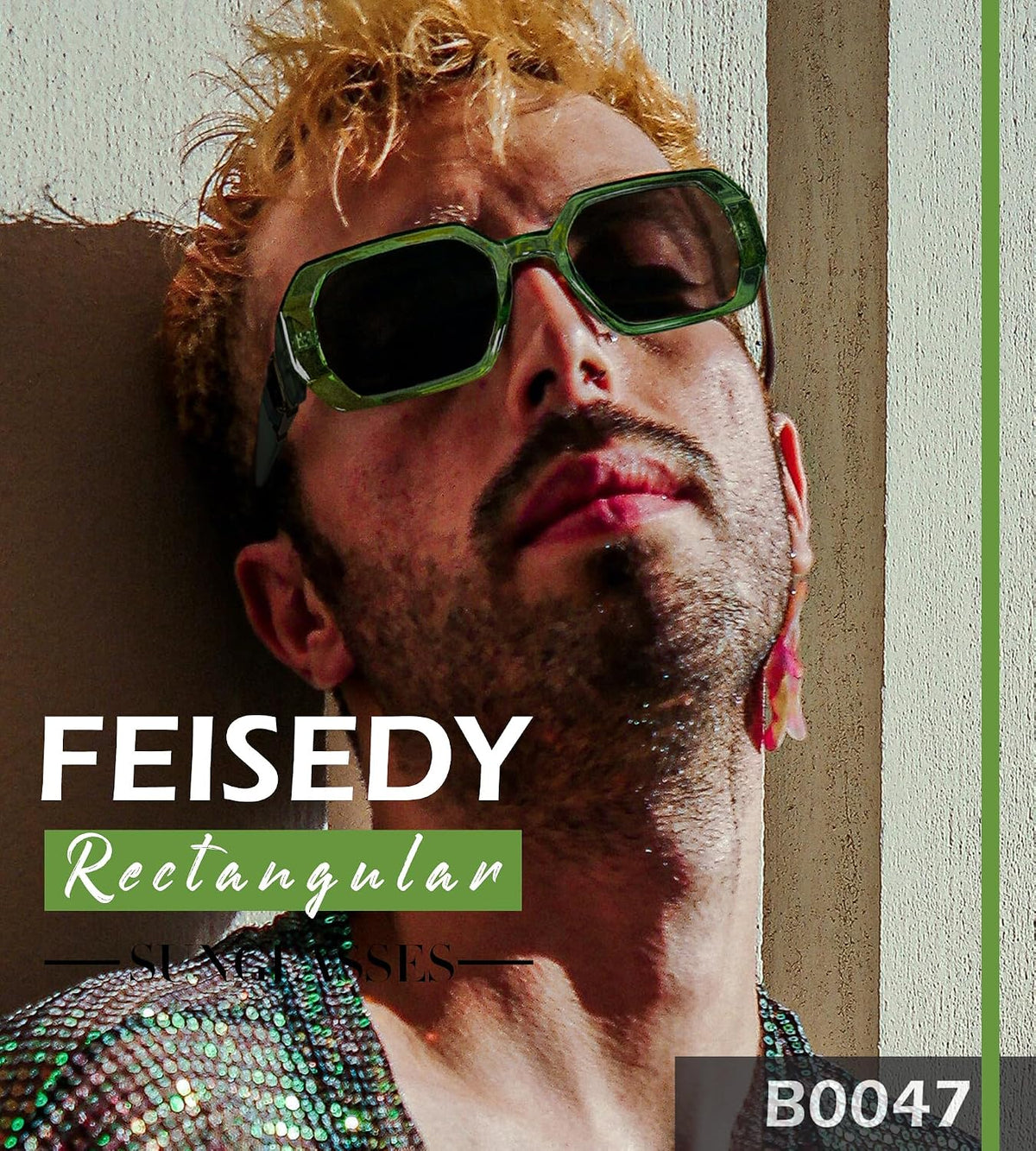 ÉÌƷͼƬ 15 | B0CNPQGQRW | FEISEDY Retro Rectangle Sunglasses for Women Men Classic Square Rhinestone Frame Sun Glasses Polygon Designer UV400 B0047