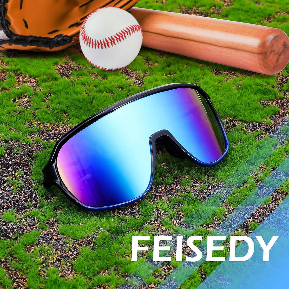 ÉÌƷͼƬ 30 | B0D5D4T92Q | FEISEDY Sports Sunglasses for Men and Women,Oversized One Piece Reflective Lens Cycling Sunglasses B0178