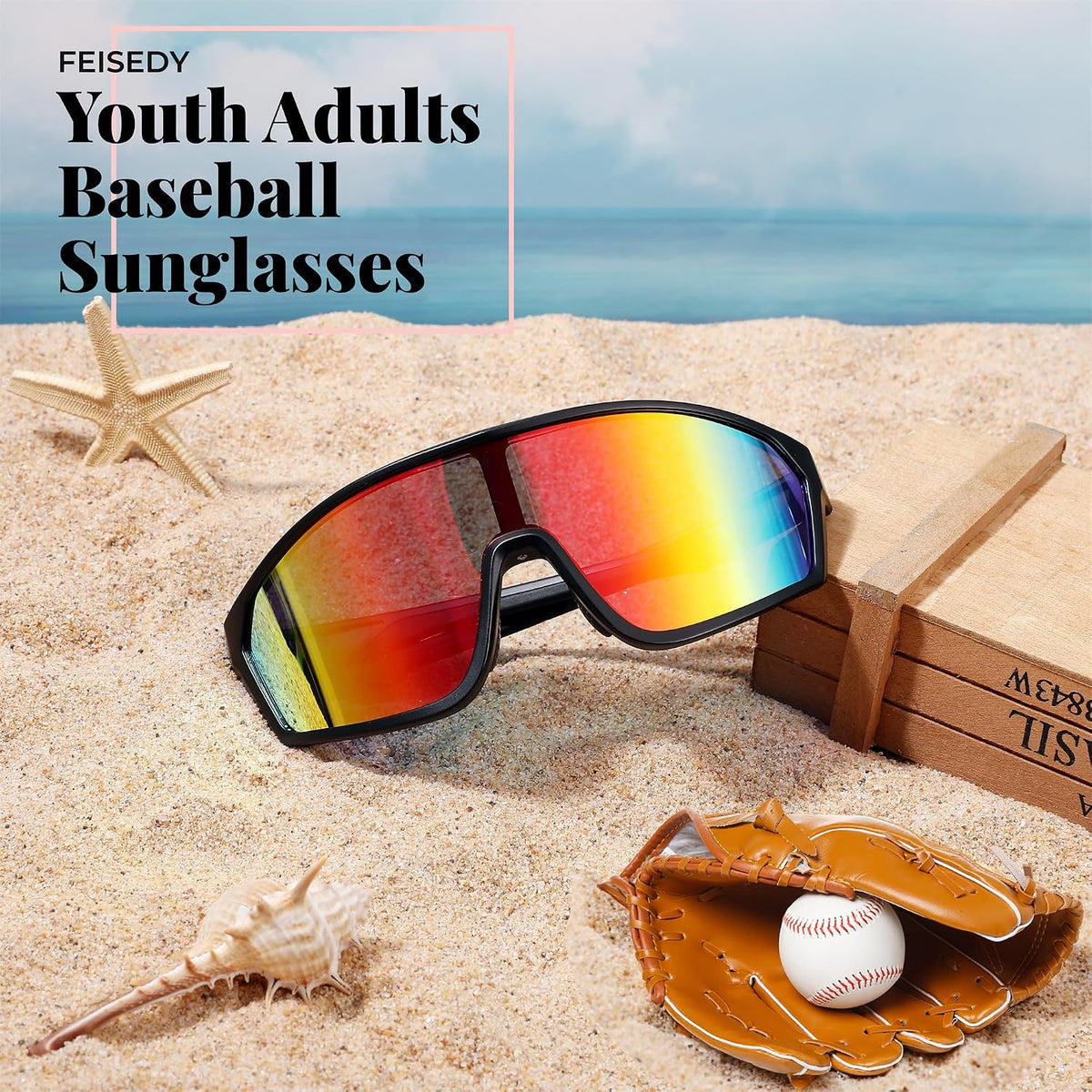 ÉÌƷͼƬ 13 | B0CNSHHV4H | FEISEDY Cycling Sunglasses Men Women, UV400 Protection for Baseball Cycling Sun Glasses Youth 8-12 B0085