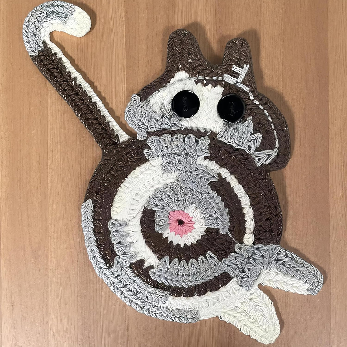 Brown | B0DS53NHFX | Cute Cat Drink Coaster, Fun Woven Creative Coasters, for Home Decor Tabletop Protection, Cat Gifts for Cat Lovers