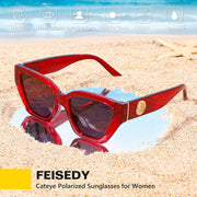 ÉÌƷͼƬ 46 | B0F8N6T6HM | FEISEDY Women's Polarized Cat Eye Sunglasses - UV400 Protection, Trendy Design for Driving & Daily Wear B0299
