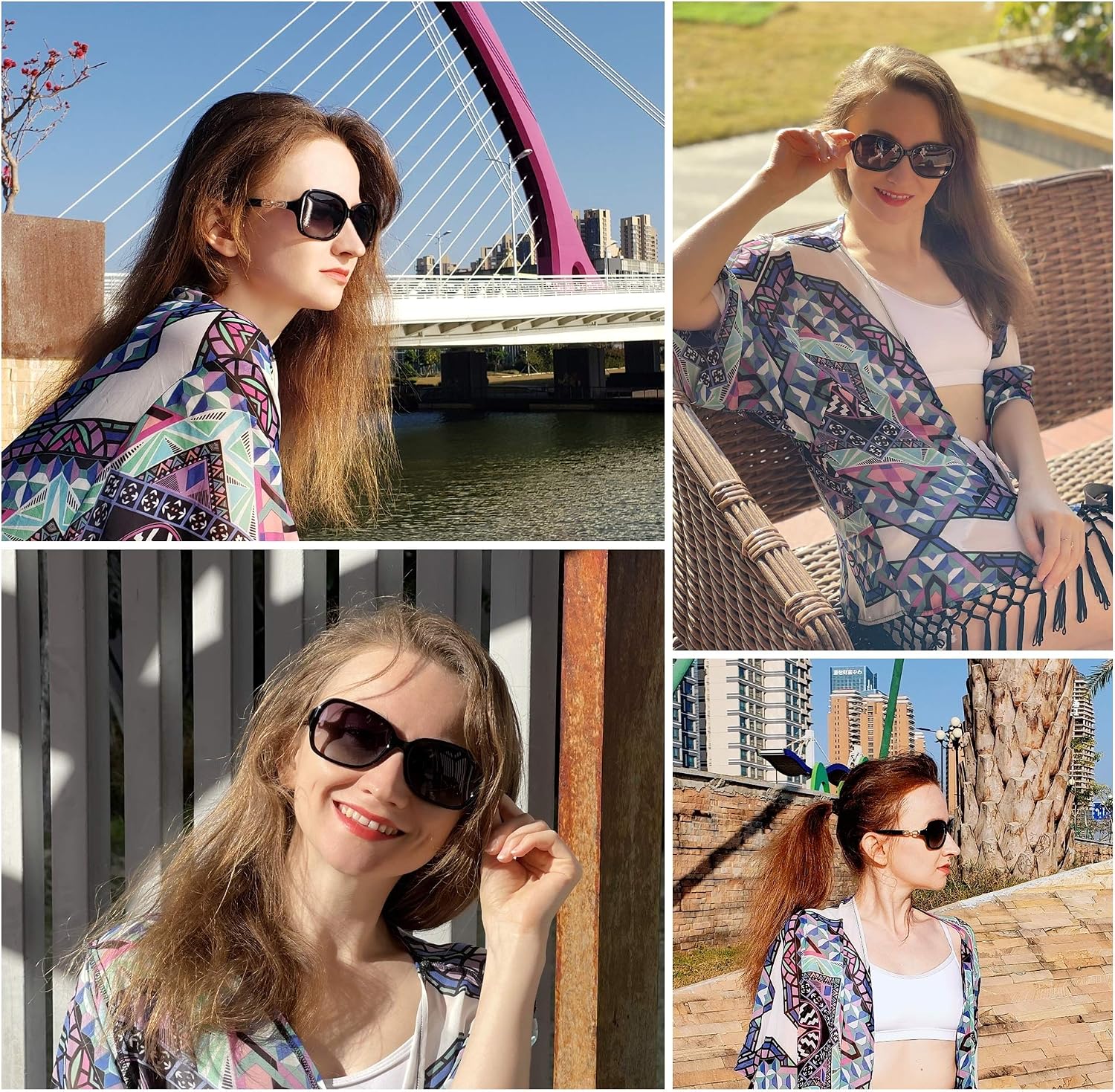 商品图片 23 | B08LPZDDKZ | FEISEDY Womens Polarized Sunglasses Square Wraparound Shades UV400 Mirrored Trendy Sun Glasses for Women B2526